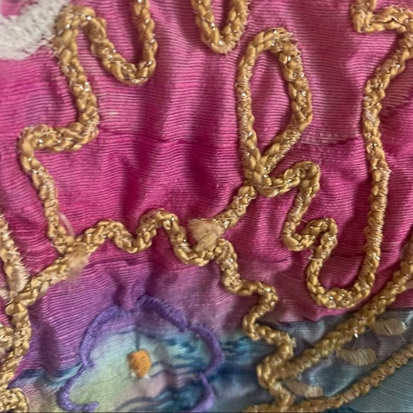 Work of art! Silky look Rainbow embellished Blazer sz large - Picture 3 of 6